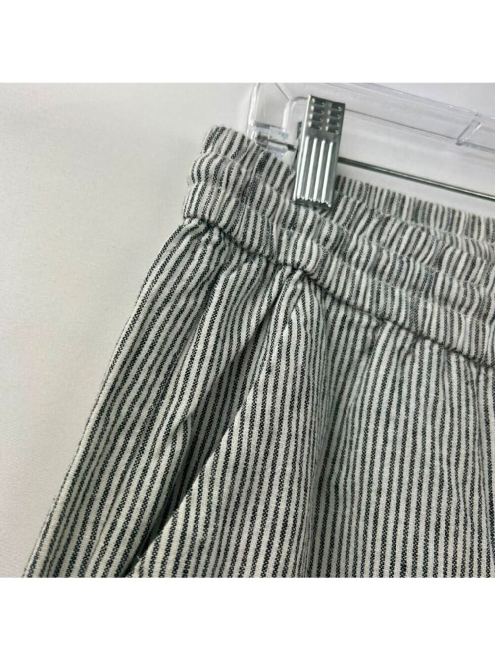 J.Crew Factory Pants Womens Size 4 Gray/White Striped Linen Blend Drawstring NWT - Picture 16 of 16